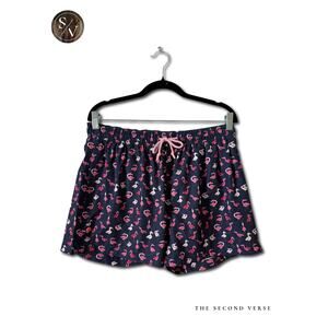 Sunset X Vine Men's Swim Shorts Navy Flamingos Medium